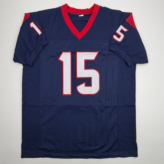 Autographed/Signed Will Fuller Houston Blue Football Jersey JSA COA