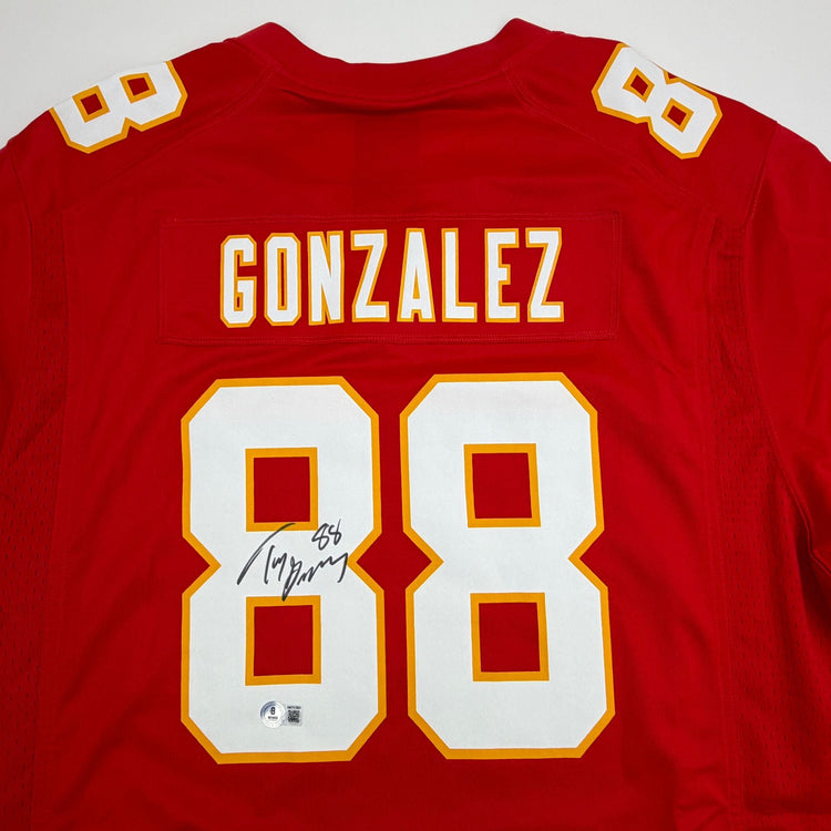 Autographed/Signed Tony Gonzalez Kansas City Chiefs Authentic Nike Red Football Jersey Beckett BAS COA
