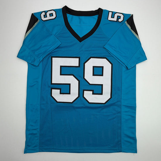 Autographed/Signed Luke Kuechly HOF 26 Carolina Blue Football Jersey Beckett BAS COA