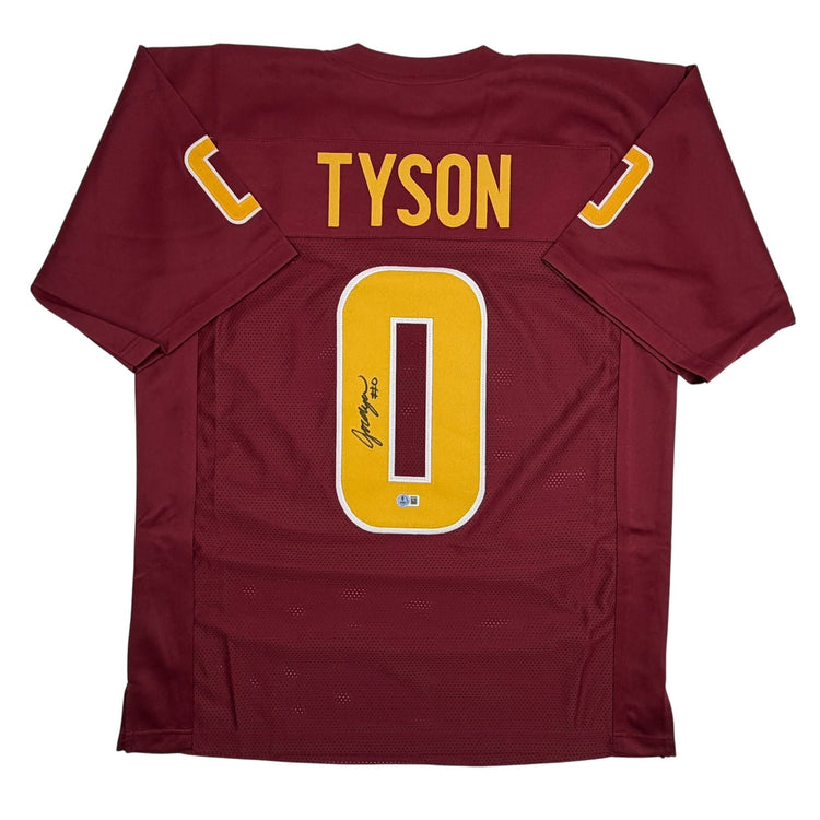 Autographed/Signed Jordyn Tyson Arizona State Maroon College Football Jersey Beckett BAS COA