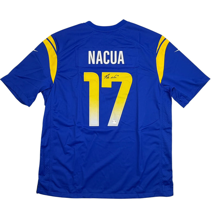 Autographed/Signed Puka Nacua #17 Los Angeles LA Rams Blue Authentic Nike Rookie Football Jersey Fanatics COA