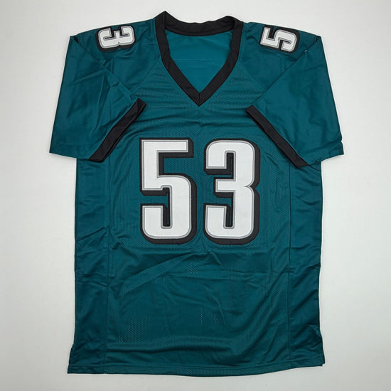 Autographed/Signed Zack Baun Philadelphia Green Football Jersey Beckett BAS COA