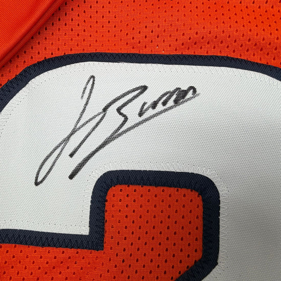 Autographed/Signed Jahdae Barron Denver Orange Football Jersey Beckett BAS COA