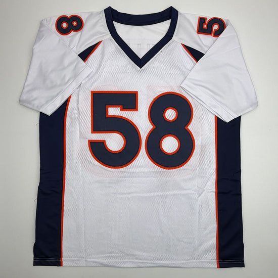 Autographed/Signed Von Miller Denver White Football Jersey Beckett BAS COA
