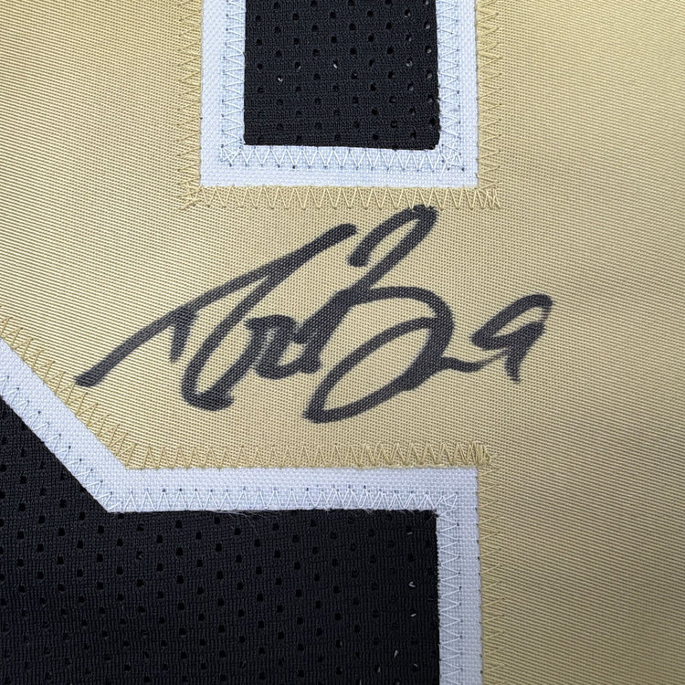 Autographed/Signed Drew Brees New Orleans Black Pro Cut Football Jersey Beckett BAS COA
