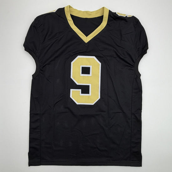 Autographed/Signed Drew Brees New Orleans Black Pro Cut Football Jersey Beckett BAS COA