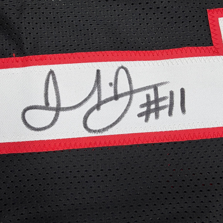 Autographed/Signed Julio Jones Atlanta Black Retro Football Jersey Beckett BAS COA
