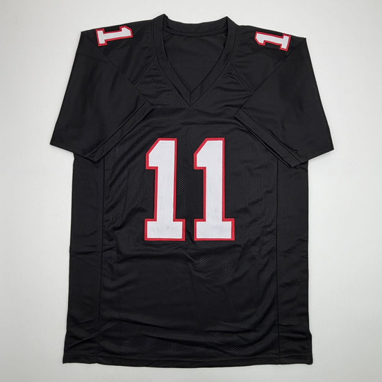 Autographed/Signed Julio Jones Atlanta Black Retro Football Jersey Beckett BAS COA