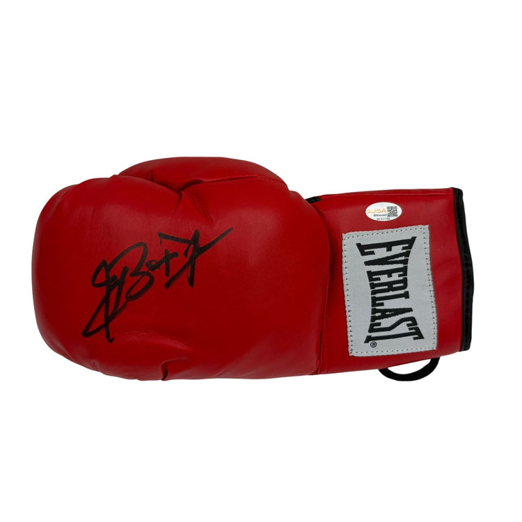 Autographed/Signed James Buster Douglas Red Everlast Boxing Glove JSA COA