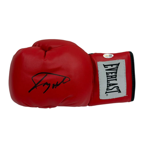 Autographed/Signed Larry Holmes Red Everlast Boxing Glove JSA COA
