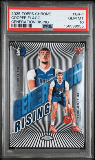 Graded 2025 Topps Chrome Cooper Flagg #GR1 Generation Rising Rookie RC Basketball Card PSA 10 Gem Mint