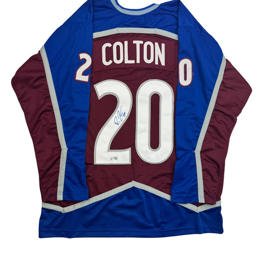 Autographed/Signed Ross Colton Colorado Maroon Hockey Jersey Beckett BAS COA