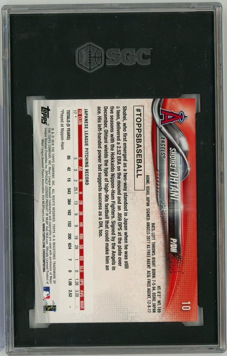 Graded 2018 Topps New Era Shohei Ohtani #10 Rookie RC Baseball Card SGC 10 Gem Mint