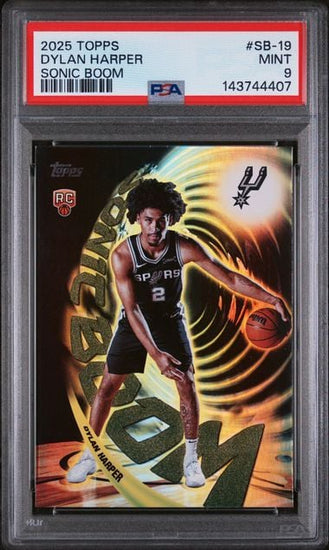 Graded 2025 Topps Dylan Harper #SB-19 Sonic Boom Rookie RC Basketball Card PSA 9 Mint
