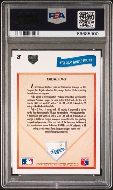 Graded 1991 UD Final Edition Pedro Martinez #2F Rookie RC Baseball Card PSA 10 Gem Mint