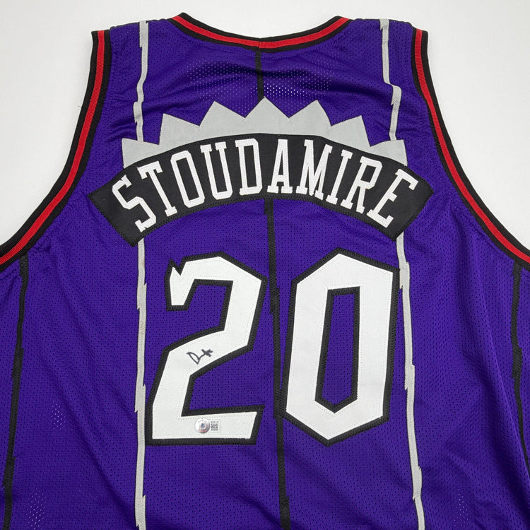 Autographed/Signed Damon Stoudemire Toronto Purple Basketball Jersey Beckett BAS COA