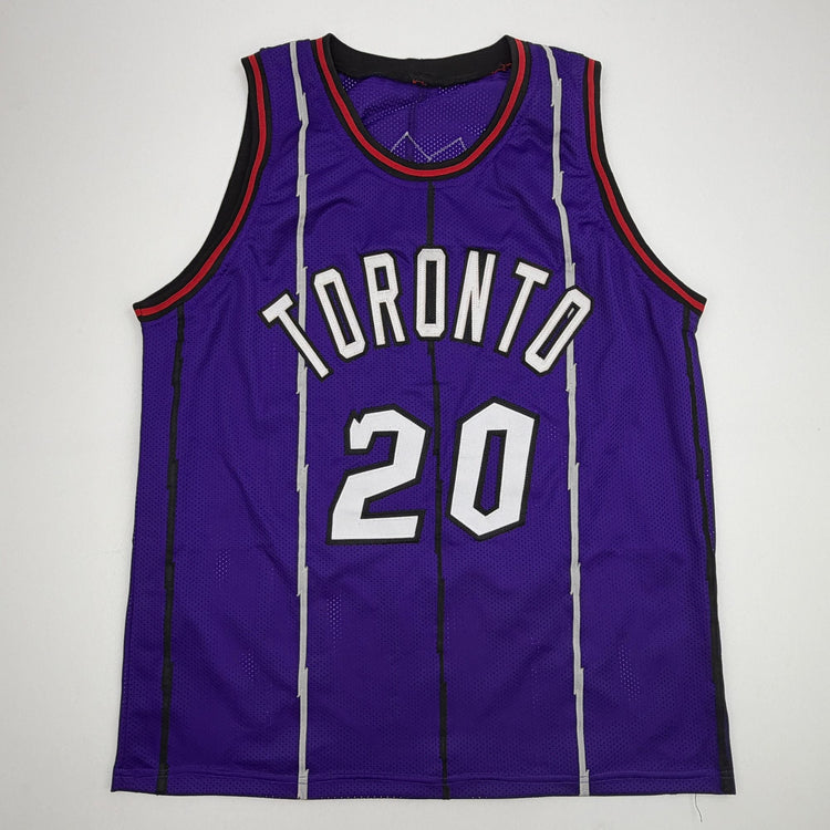 Autographed/Signed Damon Stoudemire Toronto Purple Basketball Jersey Beckett BAS COA