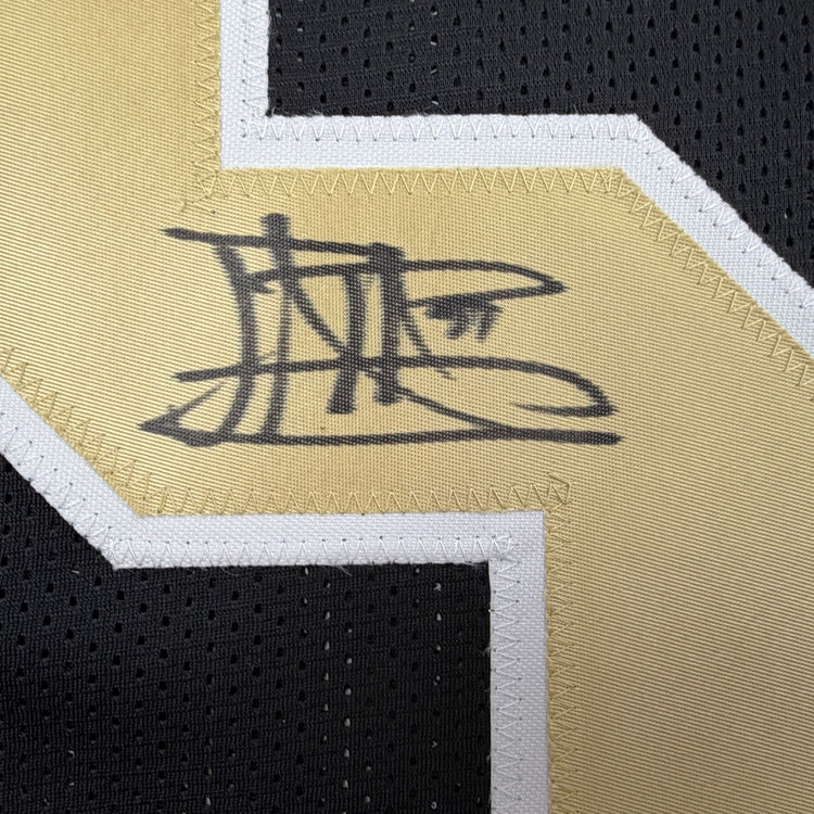 Autographed/Signed Jonathan Vilma New Orleans Black Football Jersey JSA COA