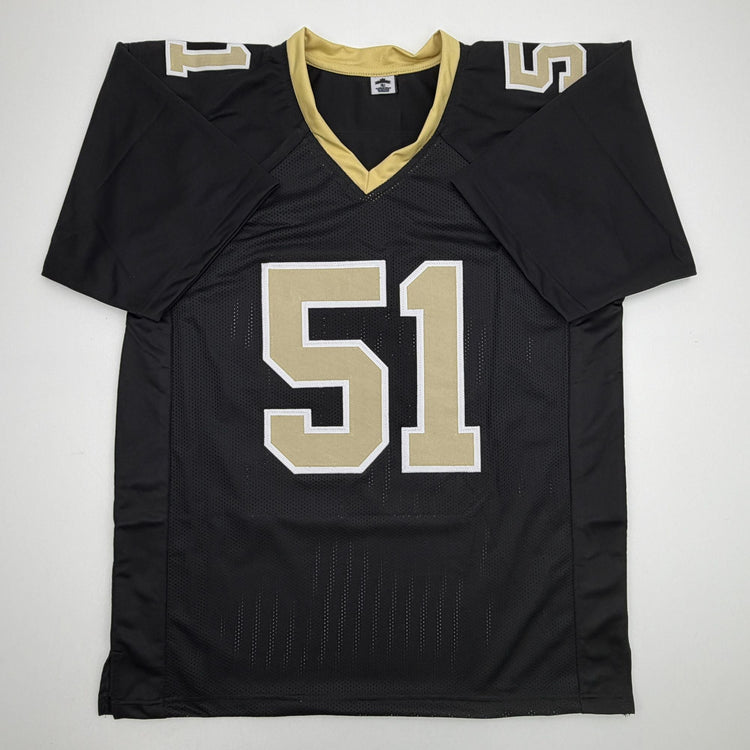 Autographed/Signed Jonathan Vilma New Orleans Black Football Jersey JSA COA