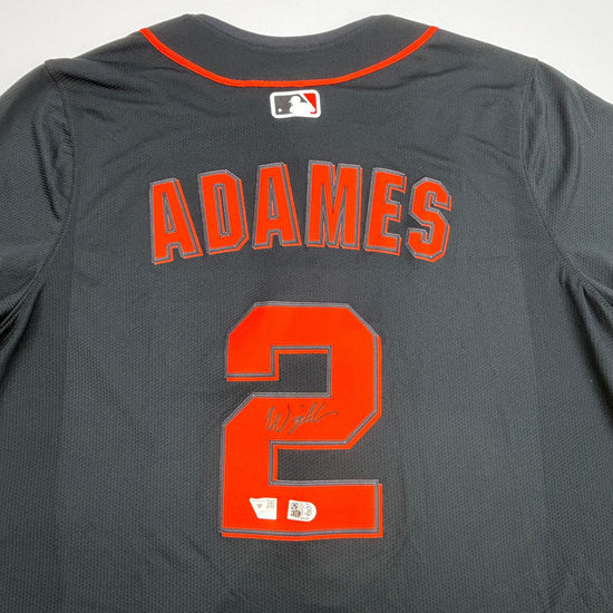 Autographed/Signed Willy Adames San Francisco Giants Black Authentic Baseball Jersey Fanatics & MLB COA