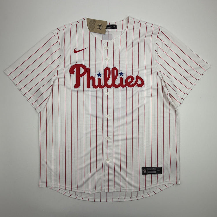 Autographed/Signed JT Realmuto Philadelphia Phillies Pinstripe Authentic Baseball Jersey Fanatics & MLB COA