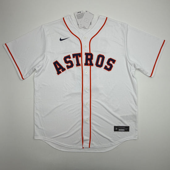 Autographed/Signed Cam Smith Houston Astros White Authentic Baseball Jersey Fanatics & MLB COA