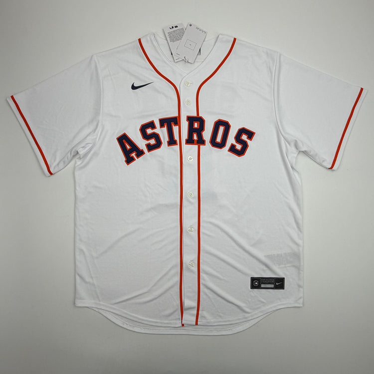 Autographed/Signed Cam Smith Houston Astros White Authentic Baseball Jersey Fanatics & MLB COA
