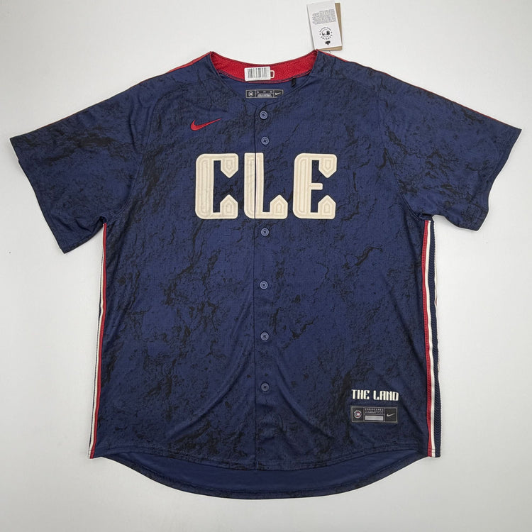 Autographed/Signed Steven Kwan Cleveland Guardians Blue City Connect Authentic Baseball Jersey Fanatics & MLB COA