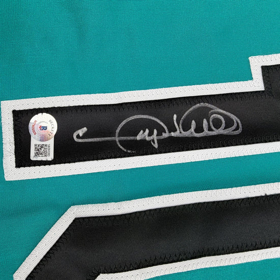 Autographed/Signed Gary Sheffield Florida Teal Baseball Jersey Beckett BAS COA