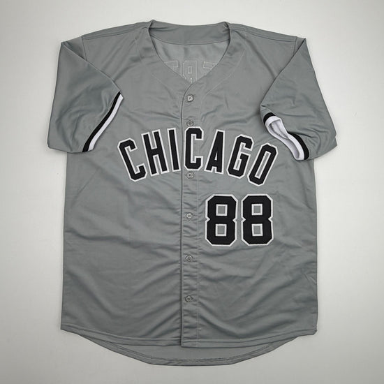 Autographed/Signed Luis Robert Chicago Grey Baseball Jersey Beckett BAS COA