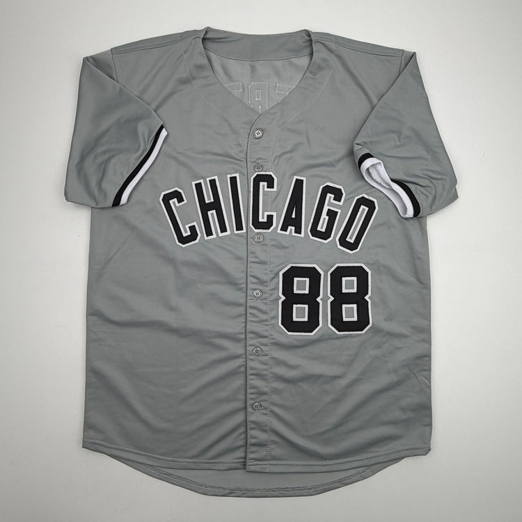 Autographed/Signed Luis Robert Chicago Grey Baseball Jersey Beckett BAS COA