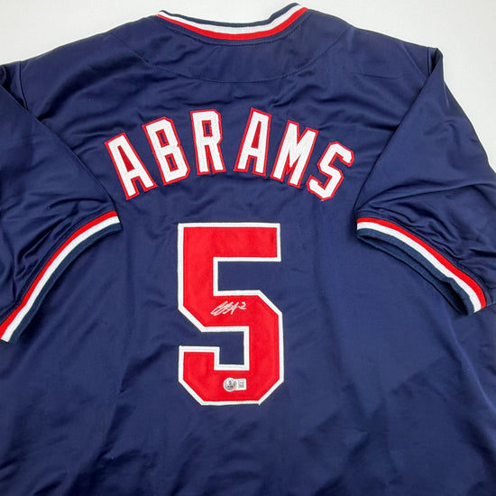Autographed/Signed CJ Abrams Washington Blue Baseball Jersey Beckett BAS COA