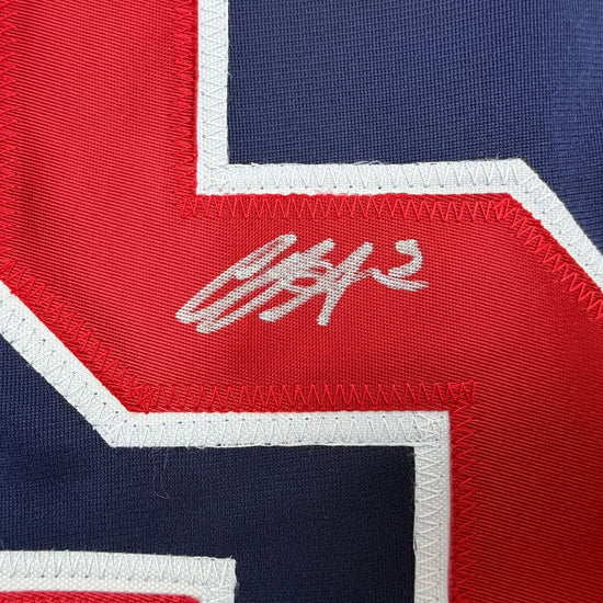 Autographed/Signed CJ Abrams Washington Blue Baseball Jersey Beckett BAS COA