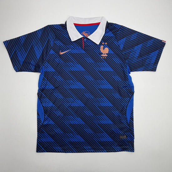 Autographed/Signed Ousmane Dembele France Blue Soccer Futbol Jersey Beckett BAS COA