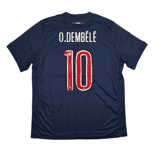 Autographed/Signed Ousmane Dembele PSG Paris Saint-Germain Blue Soccer Futbol Jersey Beckett BAS COA