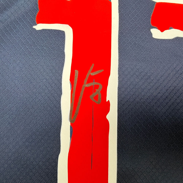 Autographed/Signed Vitinha PSG Paris Saint Germain Blue Soccer Jersey Beckett BAS COA