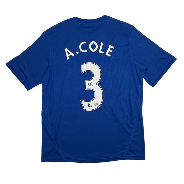 Autographed/Signed Ashley Cole Chelsea FC Blue Soccer Futbol Jersey Beckett BAS COA