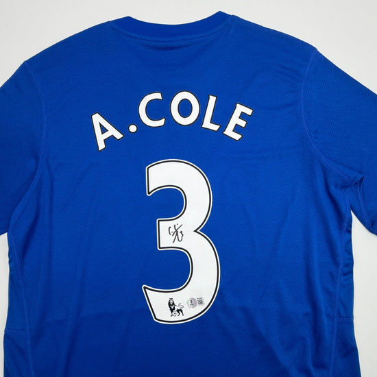 Autographed/Signed Ashley Cole Chelsea FC Blue Soccer Futbol Jersey Beckett BAS COA