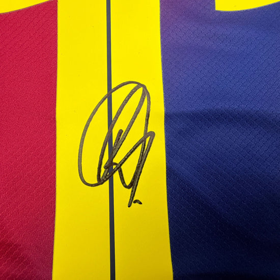 Autographed/Signed Raphinha Raphael Belloli FC Barcelona Blue #11 Soccer Jersey Beckett BAS COA