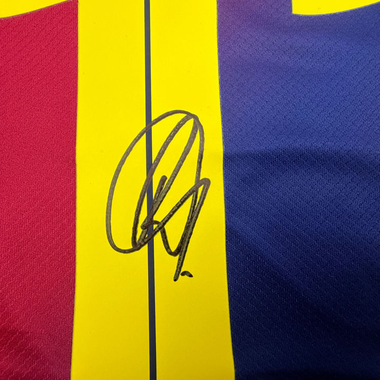Autographed/Signed Raphinha Raphael Belloli FC Barcelona Blue #11 Soccer Jersey Beckett BAS COA