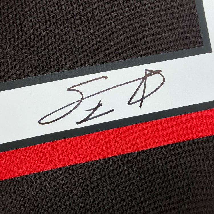 Autographed/Signed Andriy Shevchenko AC Milan Red Soccer Futbol Jersey Beckett BAS COA
