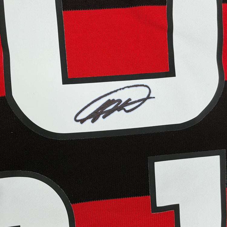 Autographed/Signed Ricardo Kaka AC Milan Black/White Soccer Futbol Jersey Beckett BAS COA