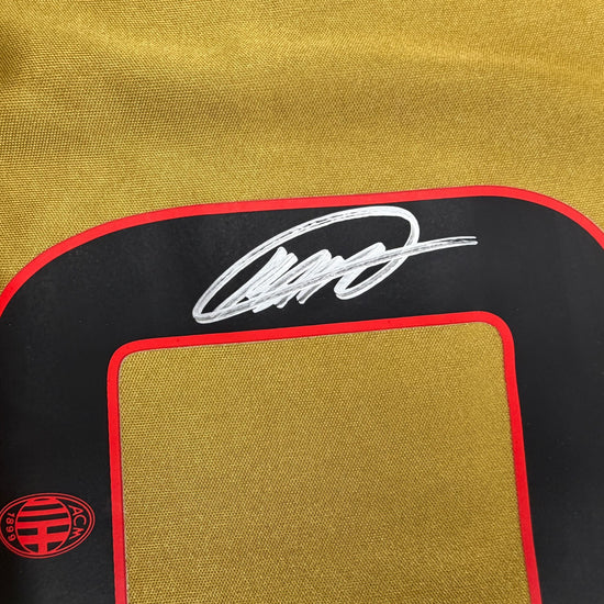 Autographed/Signed Ricardo Kaka AC Milan Gold Soccer Futbol Jersey Beckett BAS COA