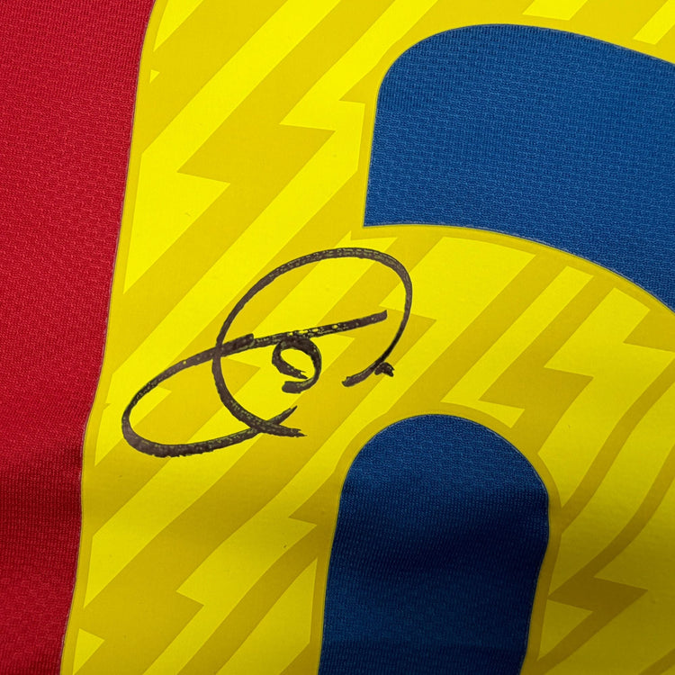 Autographed/Signed Xavi Hernandez FC Barcelona 2011 Final Soccer Jersey Beckett BAS COA