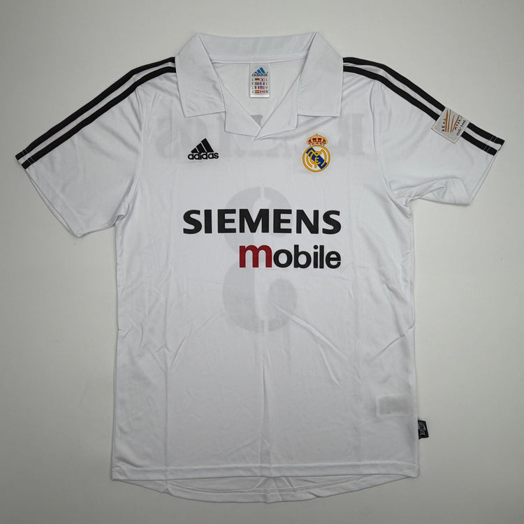 Autographed/Signed Roberto Carlos Real Madrid White/Black Soccer Jersey Beckett BAS COA