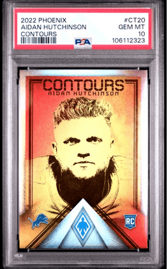 Graded 2022 Panini Phoenix Aidan Hutchinson #CT20 Contours Rookie RC Football Card PSA 10 Gem Mint