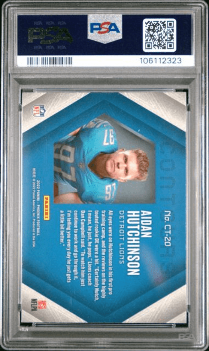 Graded 2022 Panini Phoenix Aidan Hutchinson #CT20 Contours Rookie RC Football Card PSA 10 Gem Mint