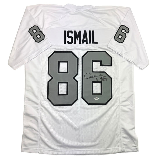 Autographed/Signed Raghib Ismail Rocket Oakland White Color Rush Football Jersey Beckett BAS COA