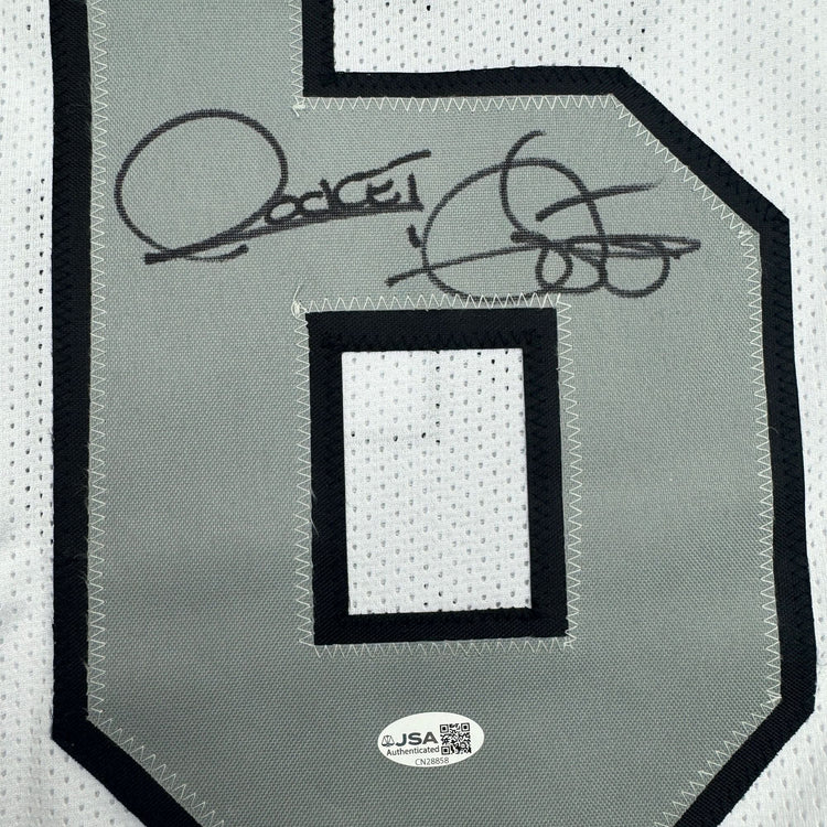 Autographed/Signed Raghib Ismail Rocket Oakland White Color Rush Football Jersey Beckett BAS COA