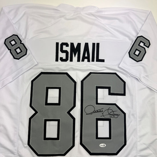 Autographed/Signed Raghib Ismail Rocket Oakland White Color Rush Football Jersey Beckett BAS COA